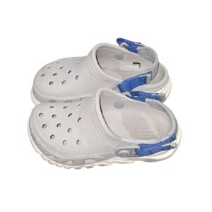 CROCS Kids Duet Max Clogs Gray and Blue Shoes Size 11C Unisex